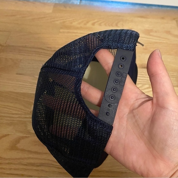 Vintage Atlanta Patch Snap Back Hat Mesh Trucker Georgia City Navy Blue - Picture 11 of 11